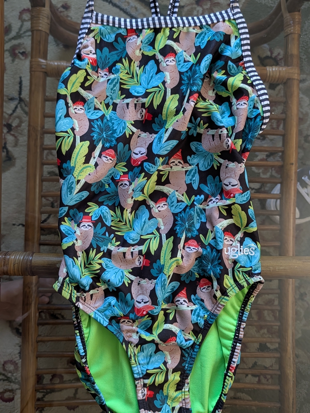 Dolphin Uglies 32 One-Piece Swimsuit - Bright Tropical Sloth Print